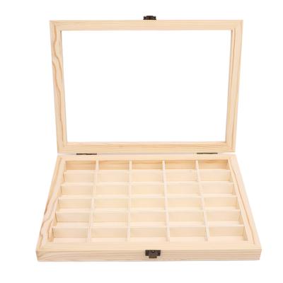 Film Cassette Display Case 30 Slots Minimalist Dust Proof Solid Wood Storage Box for 135 Film