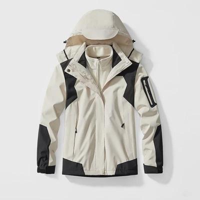 Men's Trendy 3-in-1 Detachable Jacket Set - Autumn/Winter Plus Velvet Thickened, Windproof for Mountaineering