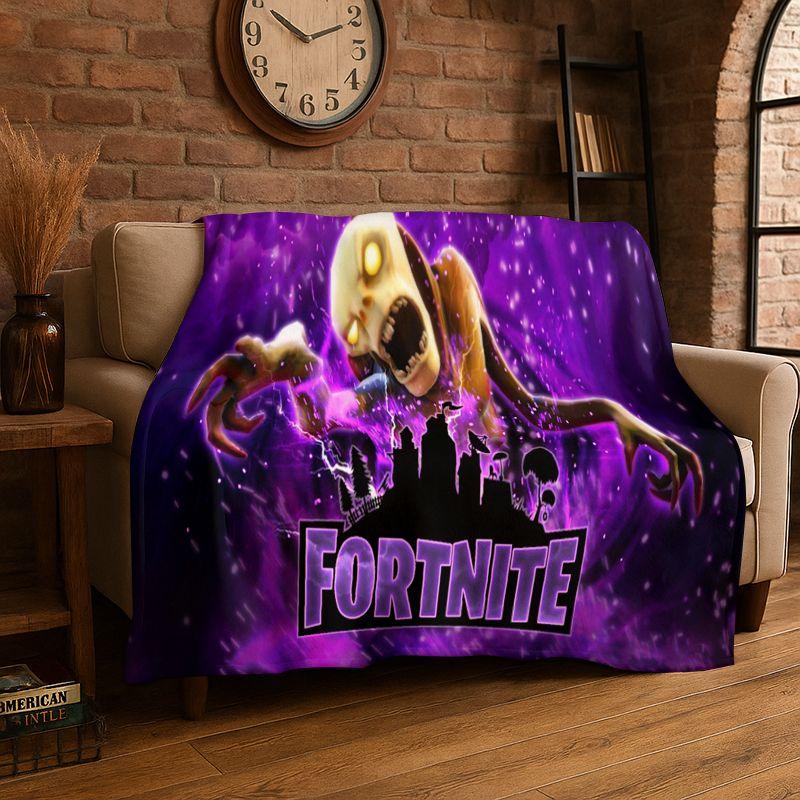 Classic F-Fortnite Game Cartoon Flannel Throw Blanket,Warm Cozy Blanket for Bed,Couch,Sofa,Bedroom,Living Room,Travel,Camping