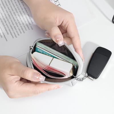 New Silver Black Women Coin Purse Small Bag Wallet Change Purses Zipper Money Bags Kids Mini Wallets Leather Key Holder
