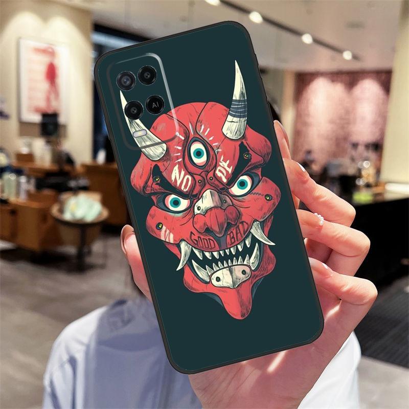 Oni Hannya Mask Case For Oppo A78 A98 A79 A18 A38 A58 A40 A60 A80 A16 A76 A96 A15 A74 A94 A54 A17 A77 Cover