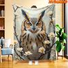 1pc Owl & Spring Flower Blanket - Soft Flannel Suitable for All Seasons, Cozy Throw Bedspread with Owl Print, Machine Washable Bedspread for Couch,, D