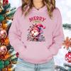 New Christmas Santa Claus Merry Bright Print Hoodies Women Causal Tops Unisex Harajuku Long Sleeve Sweatshirts