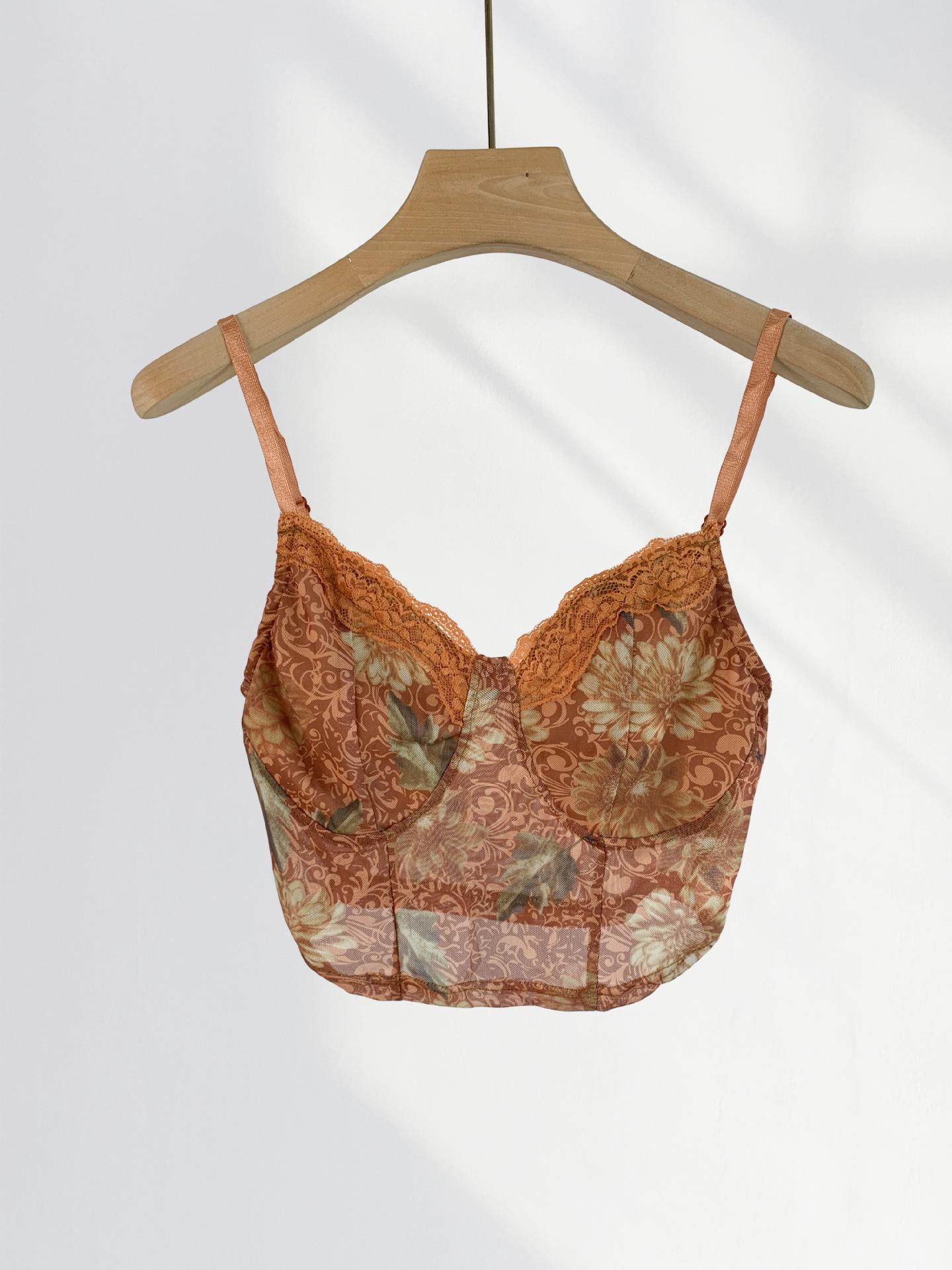 

Винтажный сетчатый топ-майка с регулируемыми бретелями – Ретро пикантная девушка верхняя/нижняя одежда One Size (85-115 Jin)