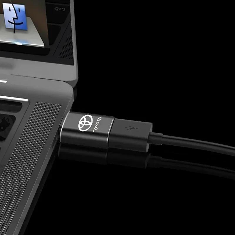 Car Usb Type C Cable Converter Charging Adapter Car Accessories for Toyota TRD GR Chr Corolla Yaris Rav4 E150 E120 Land Cruiser 200