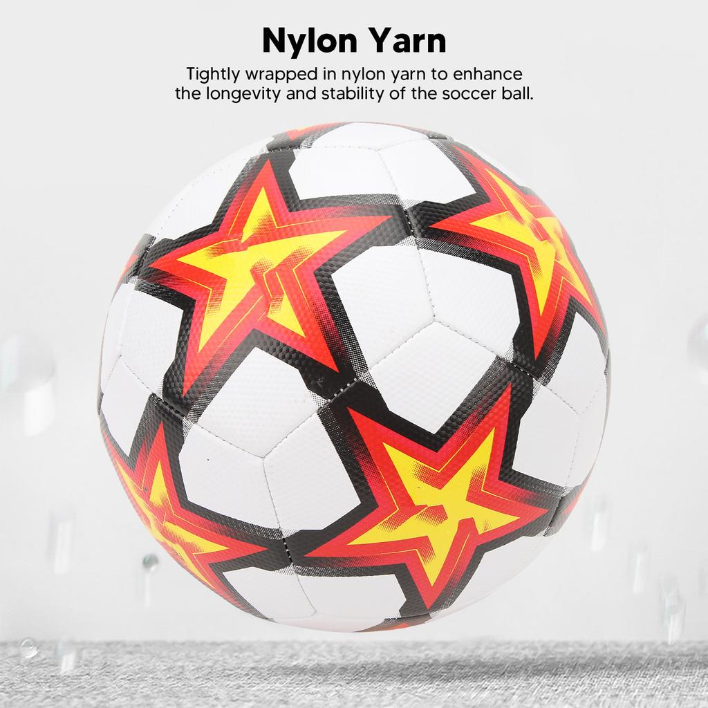 Sports Soccer Balls Size 5 PU Star Pattern Traditional Soccer Balls for Soccer Training Practice