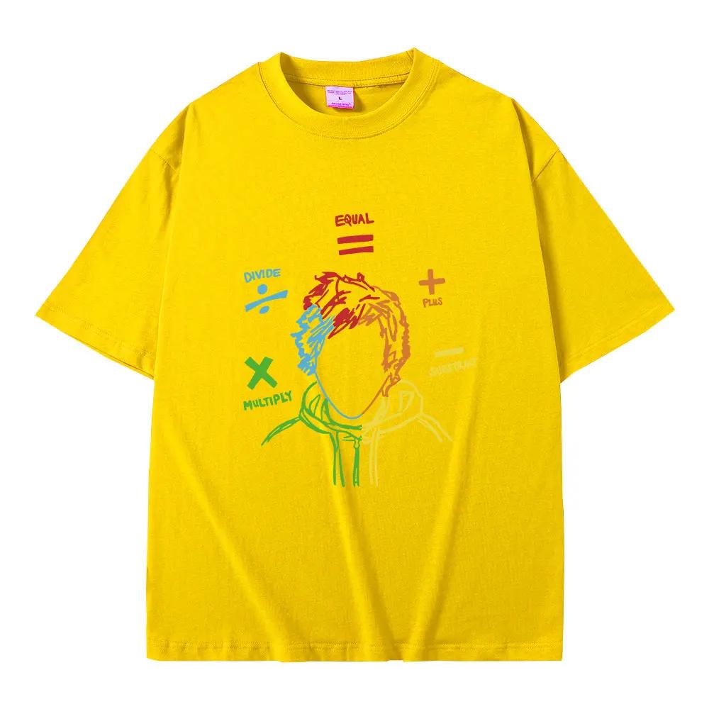Retro Hip Hop T-shirt Street wear Ed Sheeran Math Tour Sheerios T-shirt 100% cotton casual short sleeve T-shirt
