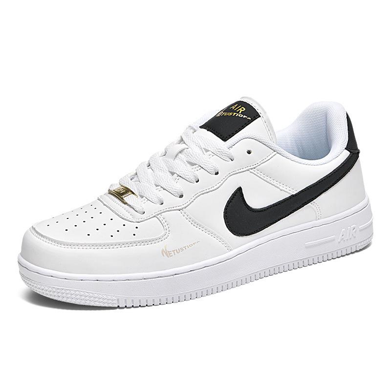 נעלי סניקרס יומיומיות רב-תכליתיות Putian AJ Air Force 1 נמוכות לבן/שחור/זהב לגברים ונשים