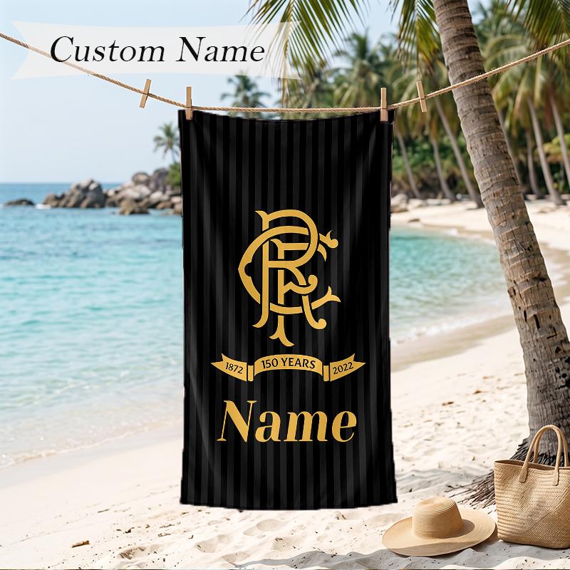 Rangers Fc Custom Name Printed Beach Towel Personalized Soft Towel For Swimming Beach Travel