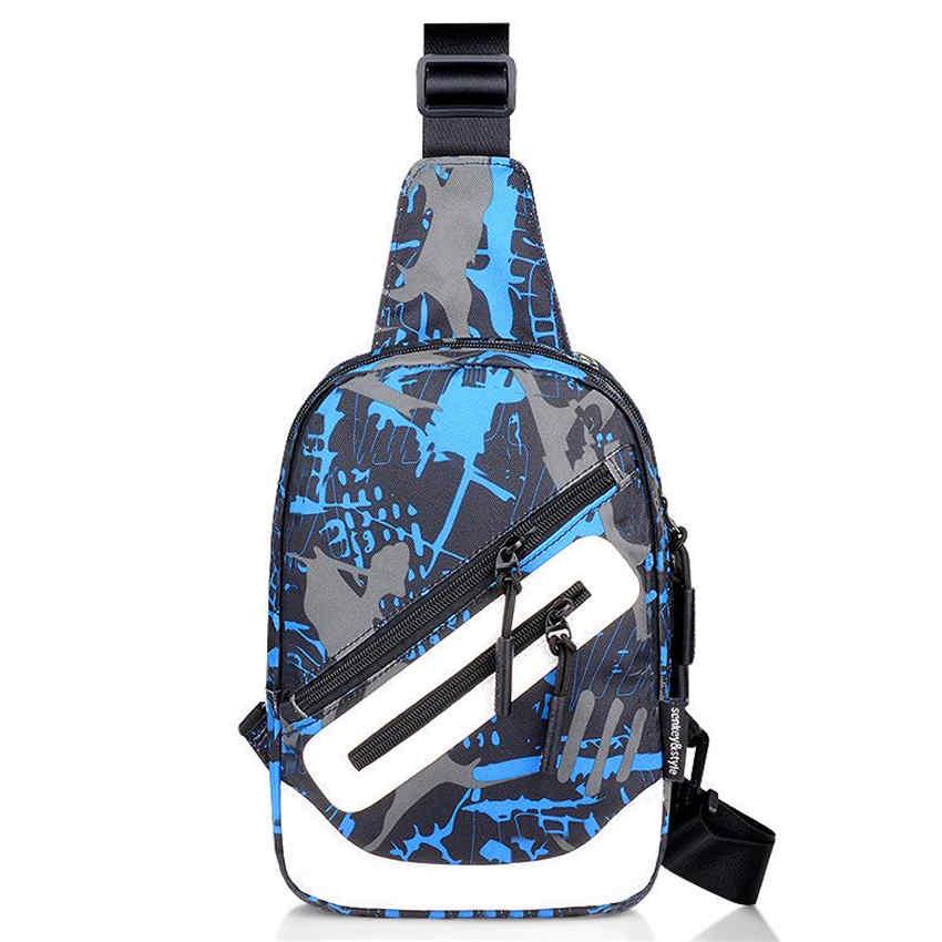 Men's Shoulder Bag Diagonal Cross-body Sports Oxford Cloth Chest Bag Student Messenger Bag
