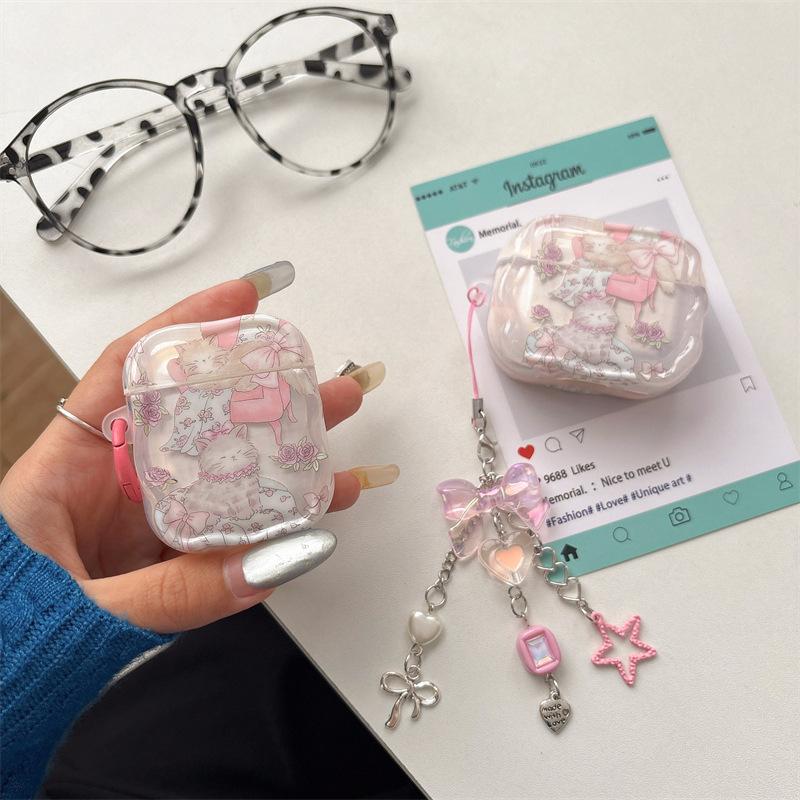 Sofa floral cat is suitable for airpods4 protective case Apple Bluetooth wireless 2/3 generation pro2 earphone cover female
