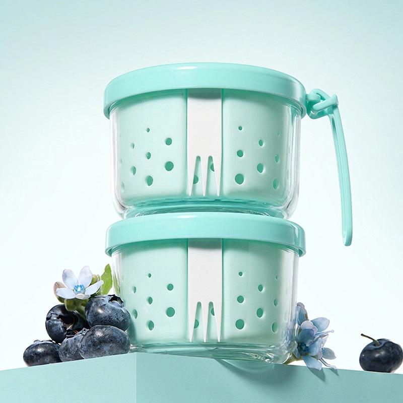 Xingyou Fruit Cup Portable Car Out with Fork Box Antibacterial Drainable Food Grade High Value Dust-proof Seal
