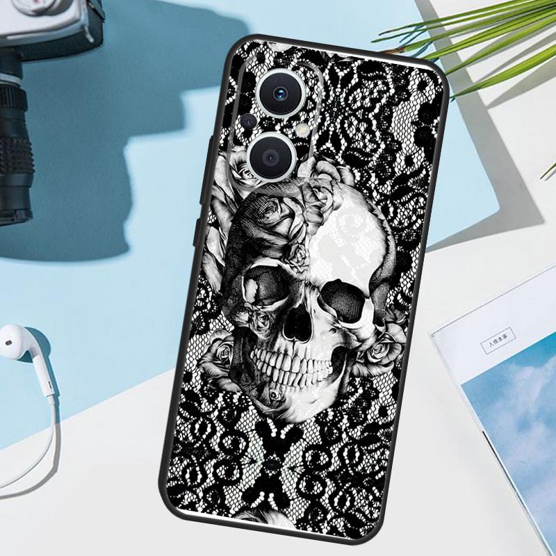 Gothic Fashion Skull Cover For OPPO Reno 12F 11F 13F 14F 8T 7 8 Lite 10 11 12 13 14 OPPO Find X9 X8 X6 X5 Pro Case