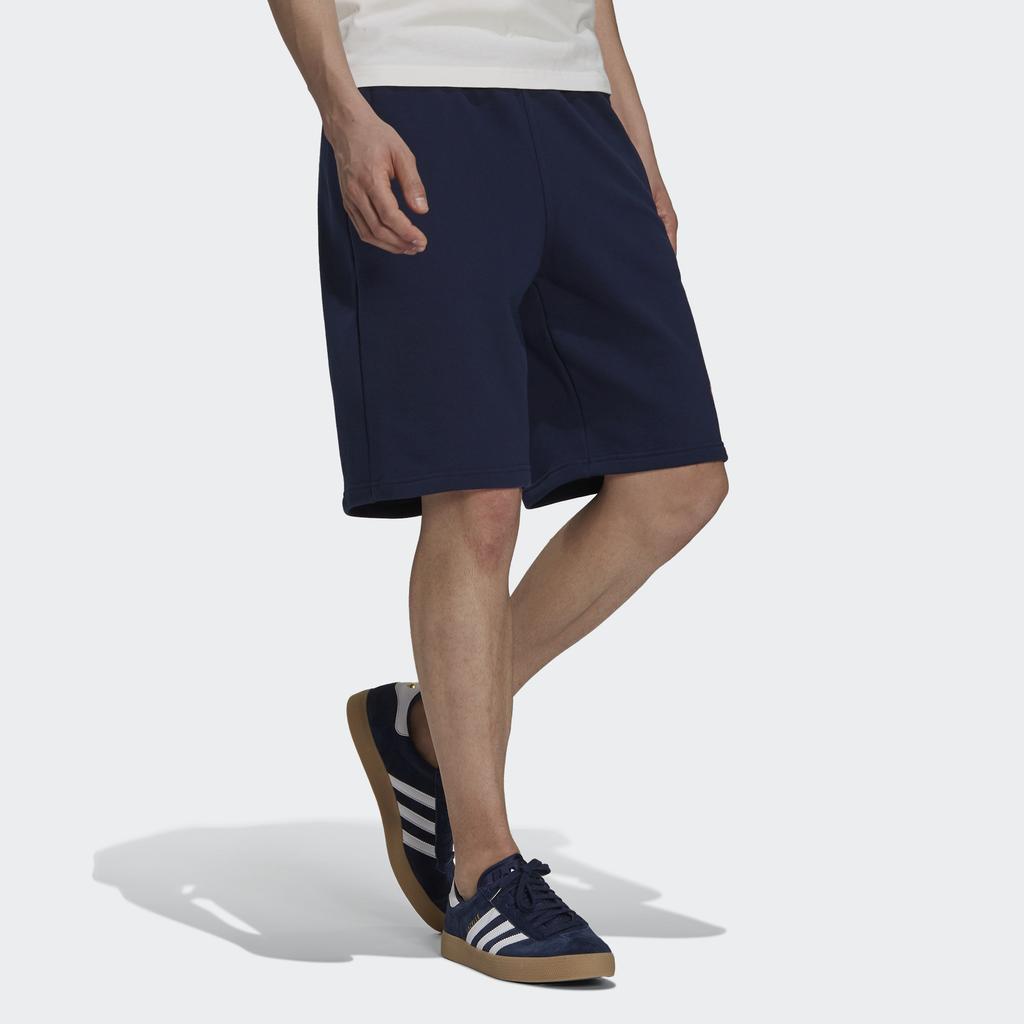 Adidas Originals Trefoil Fun Logo Print Skateboarding Sports Solid Casual Shorts Men Bottoms Navy H13439