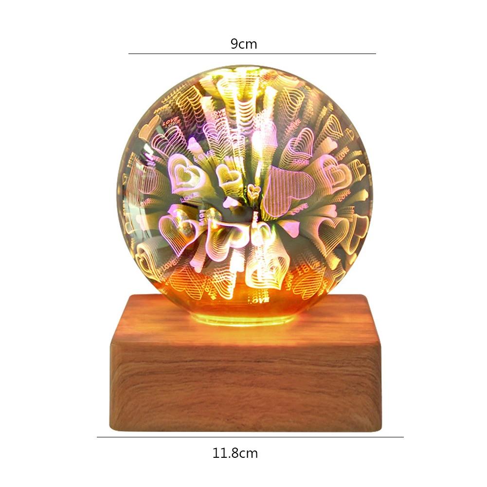 Artificii LED Lumină de masă Plug-in USB Minge de cristal 3D Lămpi decorative Ornamente de iluminat Cadouri Decor de petrecere pentru nuntă Zi de naștere