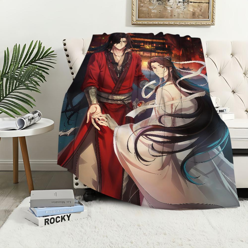 Anime Fanart Heaven Officials Blessing Blanket Flannel Warm Soft Plush Blanket Sofa Living Room Hogar Bedroom Travel Gift Home