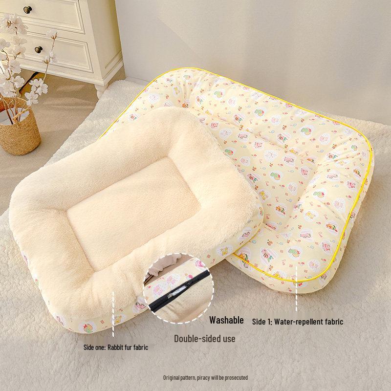 All-Season Washable Pet Sleeping Mat for Rabbits, Cats, and Dogs