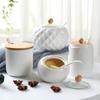 Ceramic Seasoning Jars with Wooden Lid Salt Shakers Kitchen Area Supplies White Spice Organizer Canister Spoon Set White Sugar Box for Home