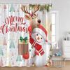 Cute Snowman Christmas Shower Curtain Winter Forest Xmas Trees Snow Lights New Year Home Bathroom Decor Bath Curtains With Hooks
