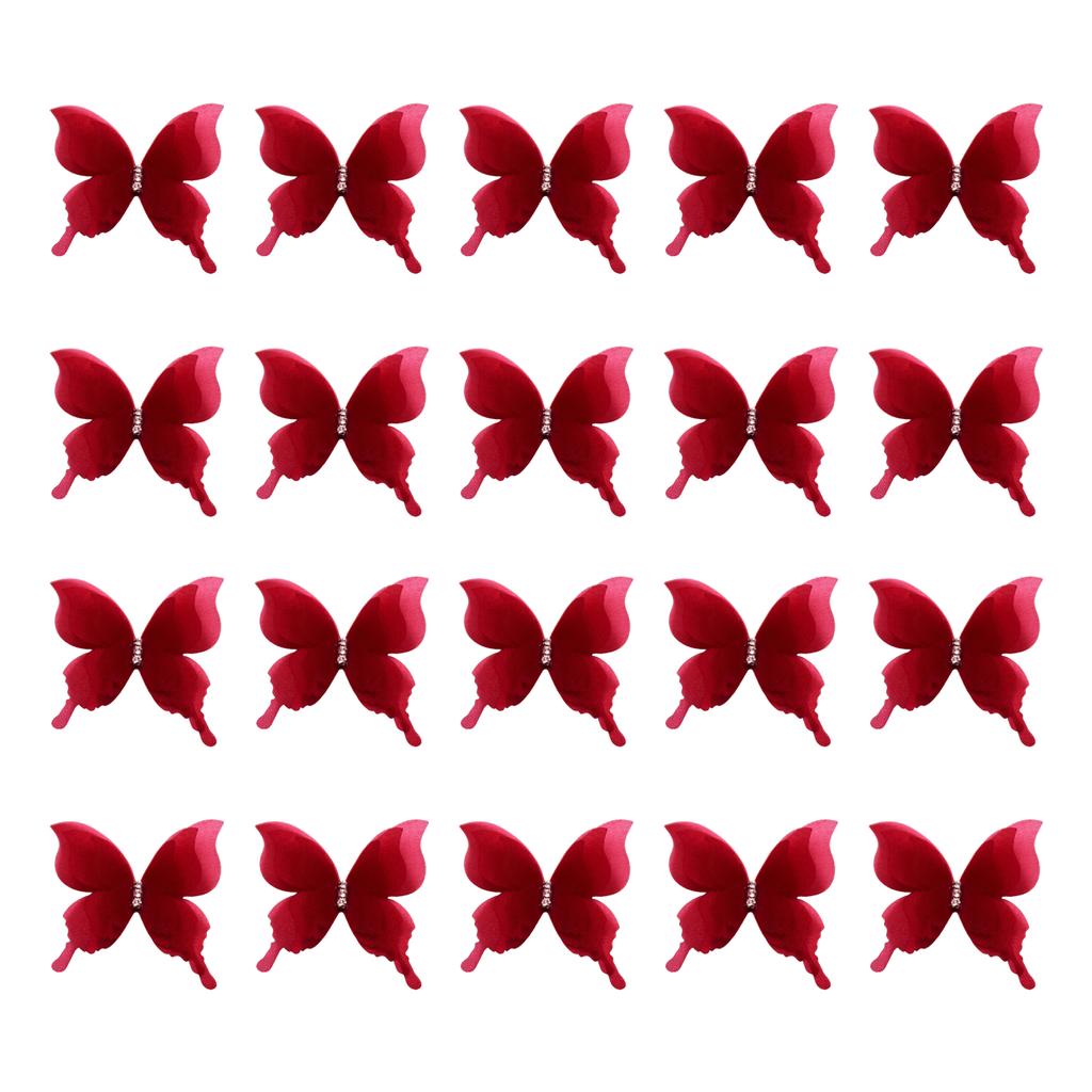 20PCS Embroidery Butterfly Appliques Sew On Patches for Sewing Craft Wedding Dress Clothing Decoration Hair Accessories