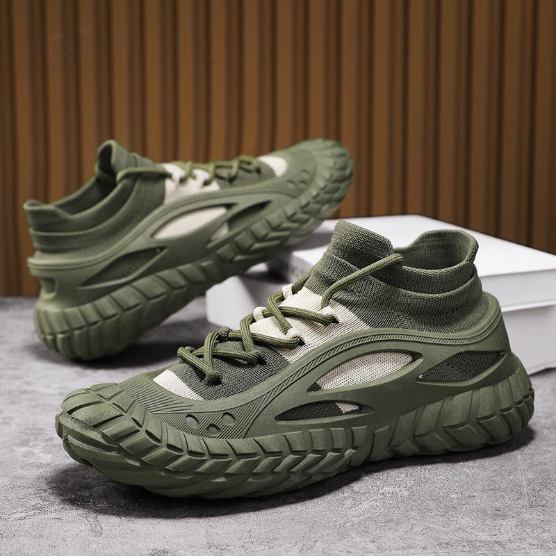 Spring men's sports shoes, fly-woven shoes, socks and shoes, lazy shoes, versatile casual shoes