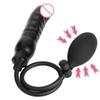 Big Butt Plug Anal Extender Vagina Dilator Sex Toys for Adults 18 Soft Silicone Inflatable Anal Plug Black Dildo for Women