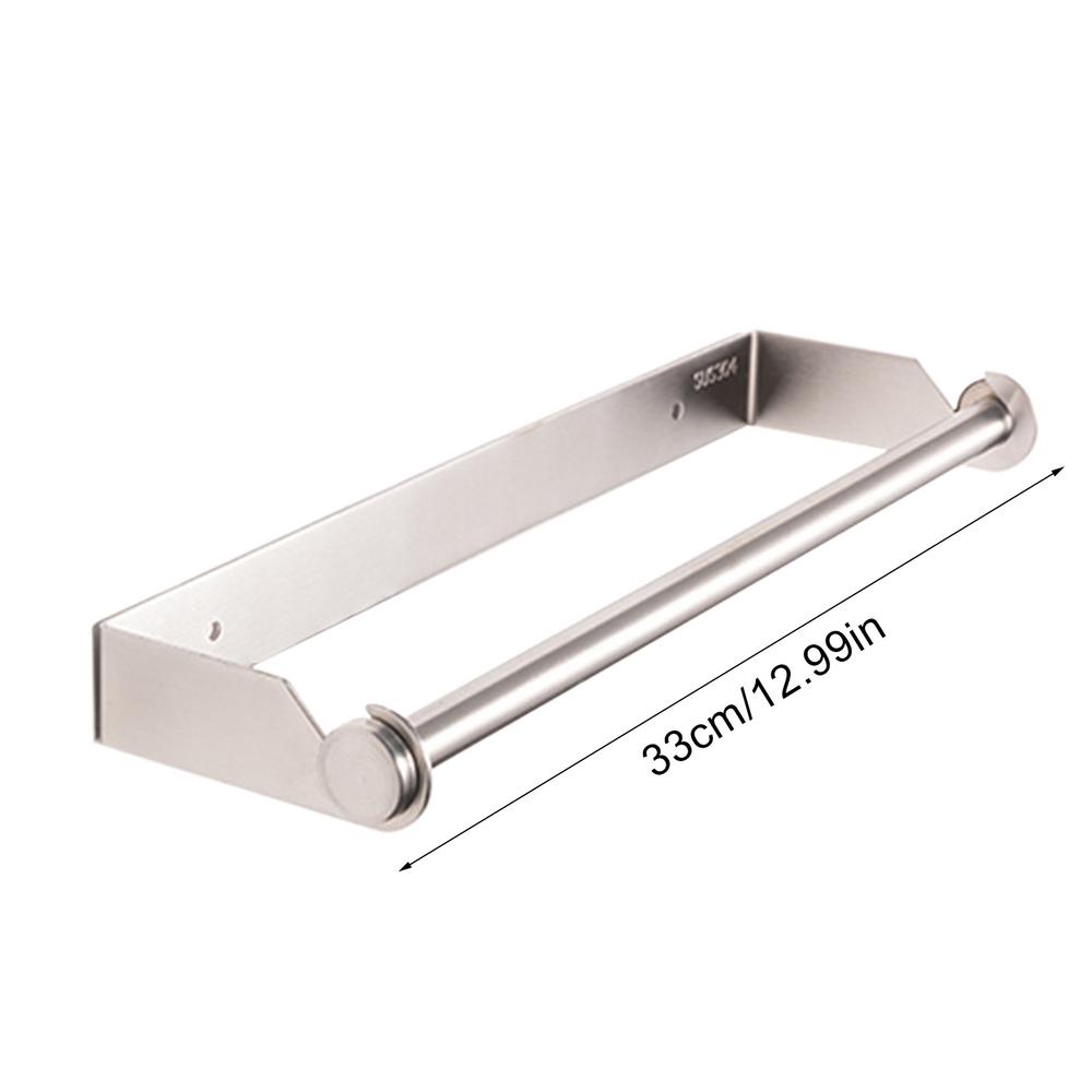 Mounted Paper Towel Holder Roll Organizer Self-adhesive Or Drilling Stainless Steel Paper Towel Under Cabinet Rack for Kitchen