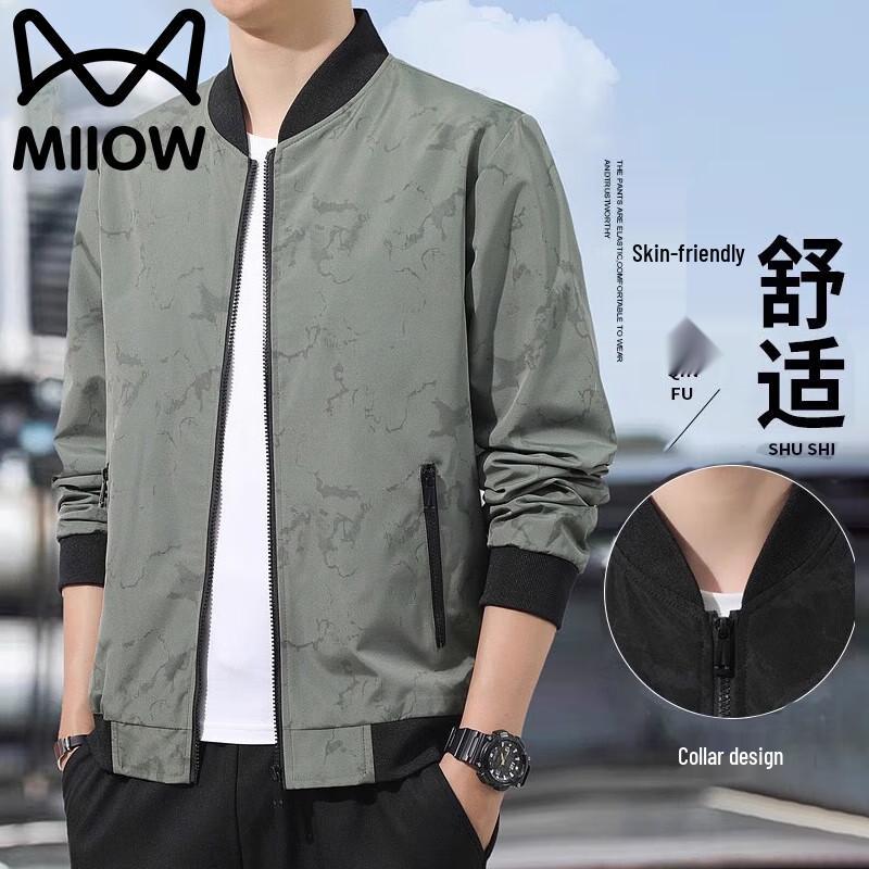 

MaoRen Men s Fashion Baseball Collar Bomber Jacket 4XL