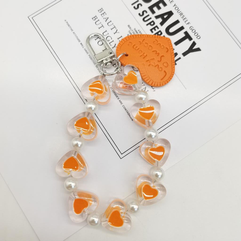 Colorful Beaded Flower Keychain, Kawaii Acrylic Flower Bag Charm with Clip