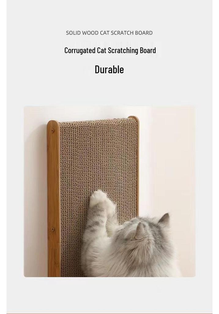 L-Shaped Wear-Resistant Cat Scratching Board with Corrugated Cardboard - No Shedding