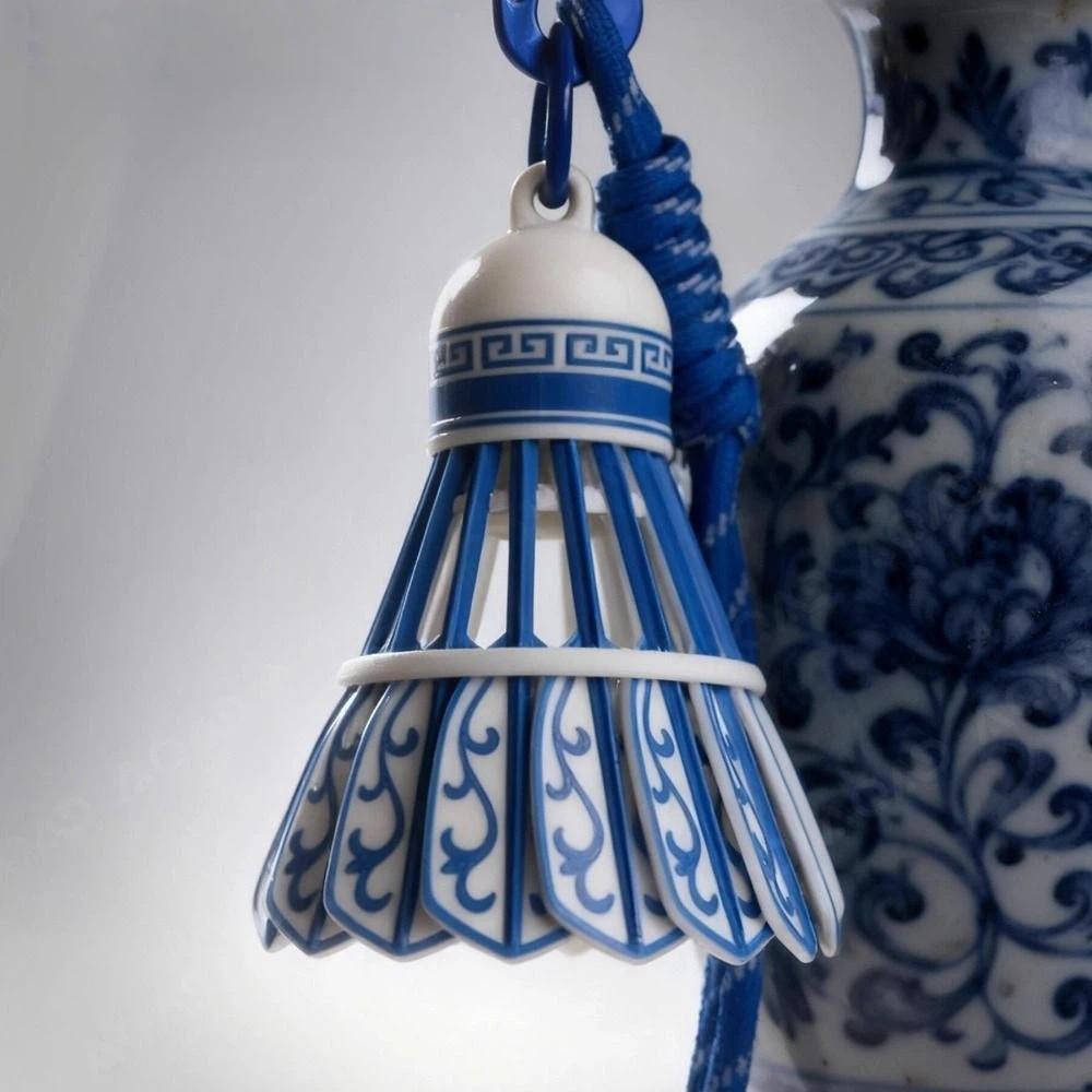 Rainbow Color Badminton Keychain Creative 3D Printing Keyring  Badminton Enthusiast