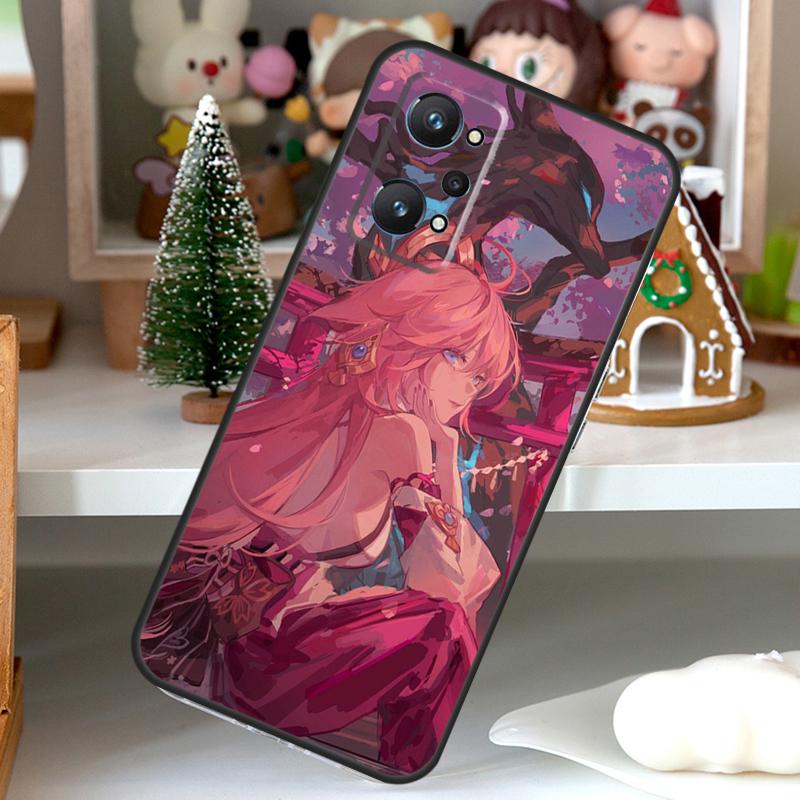 Yae Miko Genshin Impact For OPPO Realme C55 C35 C33 C31 C30 C25 C21Y C11 GT Neo 5 3T 2T Realme 10 9 11 Pro Plus Case