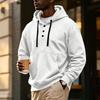 Men's Hoodie with Button Front, Casual Athletic Pullover Sweatshirt for Workout and Everyday Wear