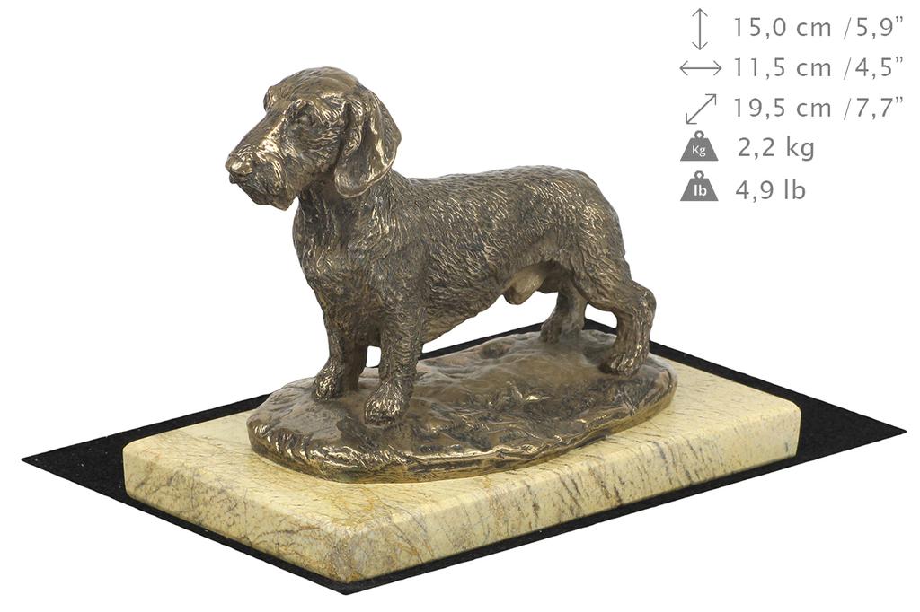 Jamnik Szorstkowłosy - Statuetka Psa, Figurka Sylwetki Psa, Trofeum Na Wystawę Psów Marki Art-Dog