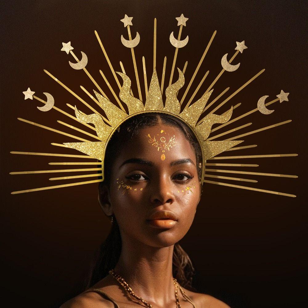 Moon Halo Headband Sun God Tiara Headdress Fashion COSPLAY Hair Hoop  Hair Accessories