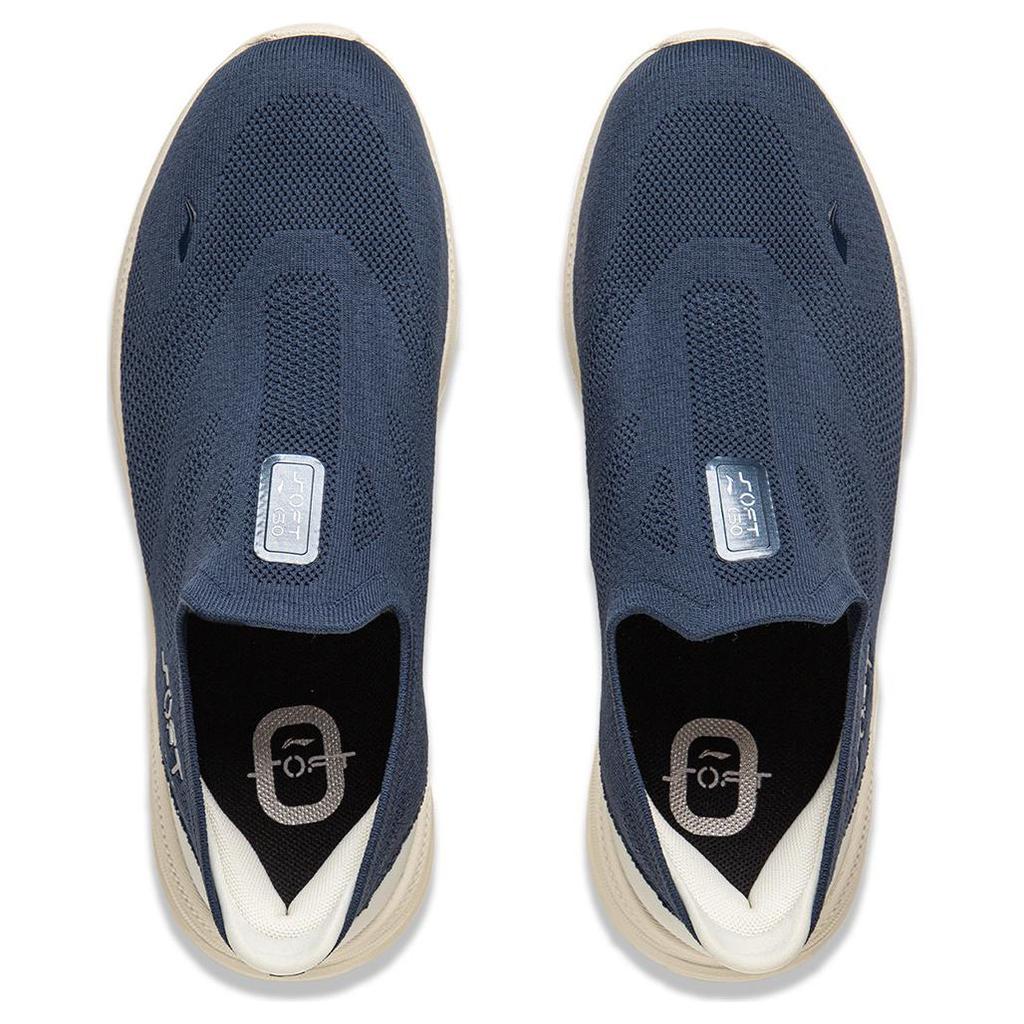Li Ning SOFT GO 2 Slip Resistant, Abrasion Resistant, Rebound Cushioning, Lightweight Low Top Casual Shoes Men's Blue AGLV017-4