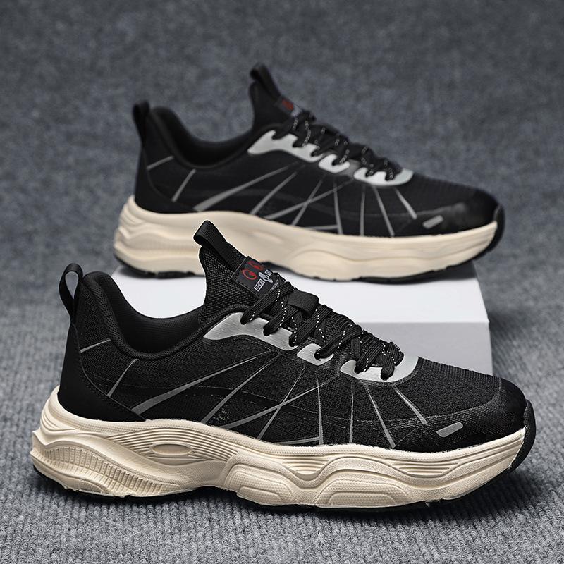 

Daddy shoes men s summer new mesh breathable fashion casual sports shoes thick sole lightweight wear-resistant running shoes men 39 чёрный