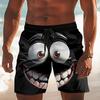 Men Shorts Elastic Waist Tie Cartoon 3D Printed Casual Shorts with Pockets Loose Fit Lightweight Breathable Beach Vacation Sports Shorts