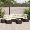 VidaXL 8-Piece Garden Sofa Set with Brown Cushions In Synthetic Rattan 3359407