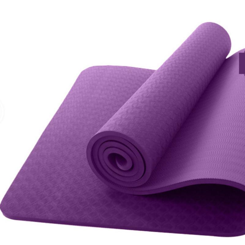 

Утолщенный одноцветный коврик для йоги из ТПЭ толщиной 8 мм, скакалка для дома, противоскользящий амортизирующий бесшумный коврик для фитнеса и танцев, детский напольный коврик для занятий спортом 183x61x0.8cm