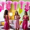 1/3Pcs Big Willy Penis Honeycomb Paper Lanterns For Bachelorette Party Hen Night Table Decoration Wedding Supply Team Bride Gift