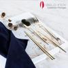 [belo inox] Spirit Titanium Champagner Speiseteller Set für 4 Personen