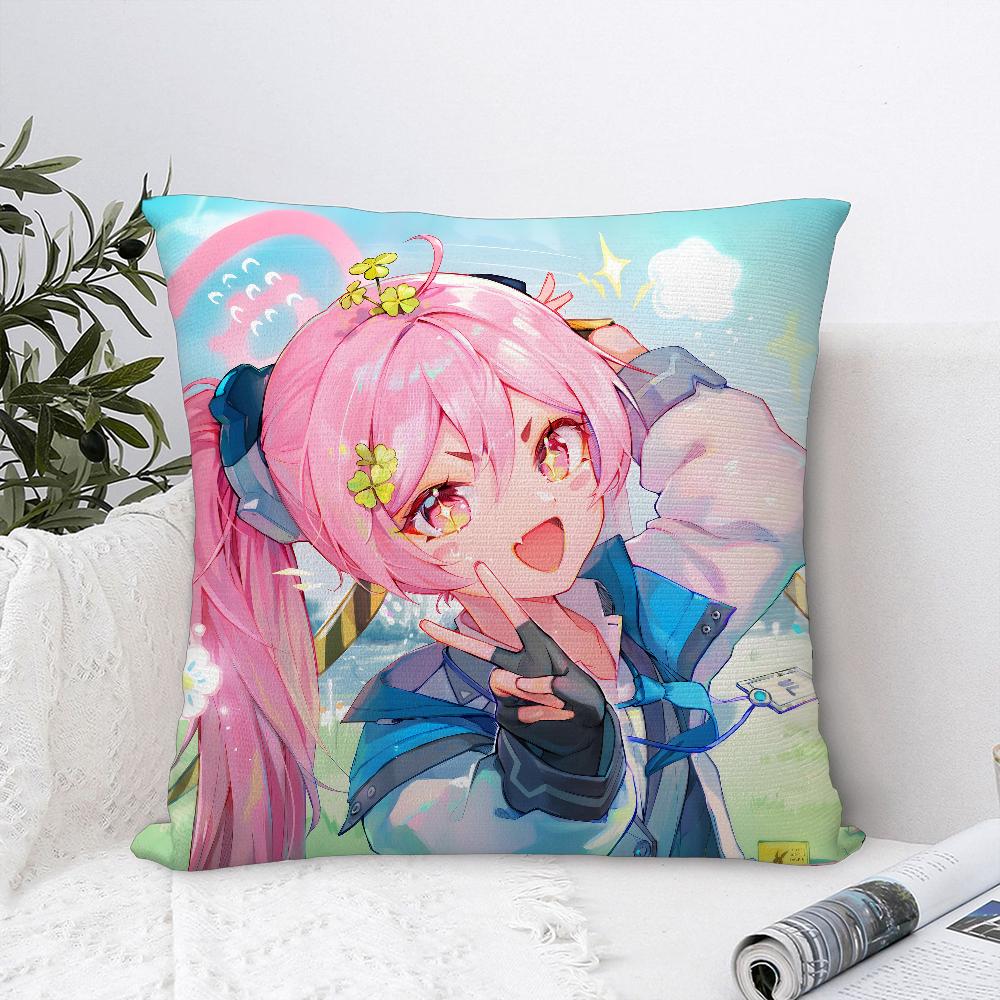 B-Blue Archive Anime Pillow Case Sofa Decorative Home Double-sided Print Plush Square Throw Pillow Covers Cushion Decor Cover