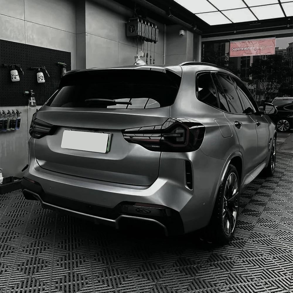 Pellicola per Car Wrapping Colore Grigio Carbone Metallizzato Opaco Pellicola Vinilica a Cambio Colore PET Adesivo Senza Bolle Wrapping Accessori Auto Decalcomanie Auto