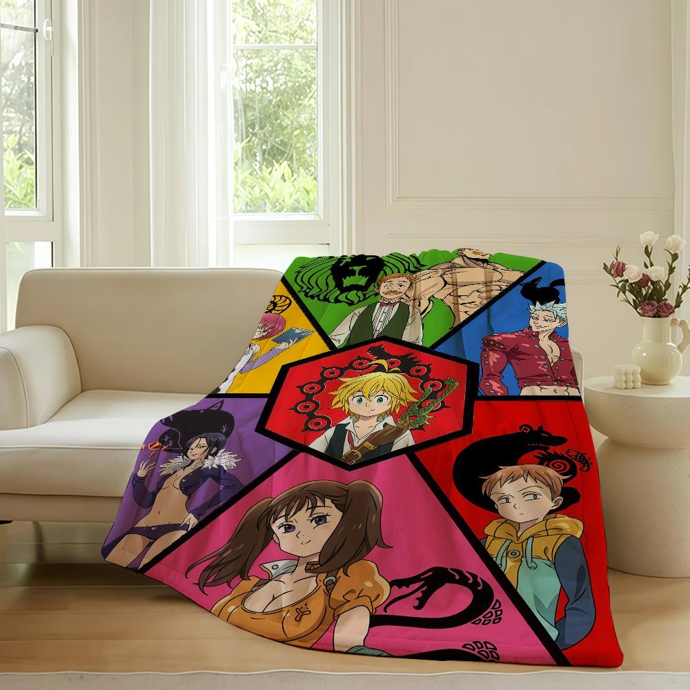 Adventure anime The Seven Deadly Sins Blanket For Sofa Office Bed Plane Travel Sleep Read Relax Camping Soft And Warm