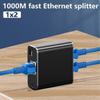Gigabit Ethernet Splitter Network Adapter for 2 PCs and Laptops 1 in 2 Out RJ45 Splitter with 1000Mbps Speed Hwy
