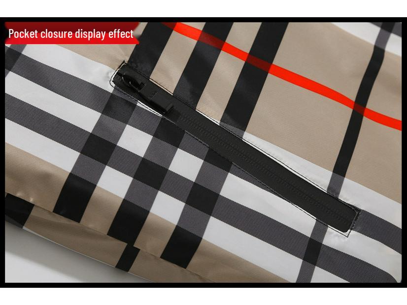 6681 Jarní Nová Pánská Kostkovaná Ležérní Bunda s Kapucí - Dospívající Student Plus Size Trend