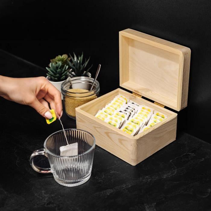 Boîte de rangement - CREATIVE DECO - 19,5 x 15 x 10 cm - Bois massif - Naturel - Personnalisable