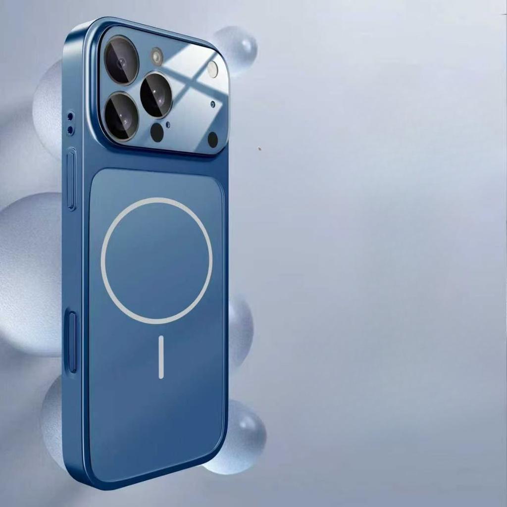 MagSafe Compatible Spliced Phone Case with Large Camera Lens Cover Shockproof Magnetic Case for iPhone