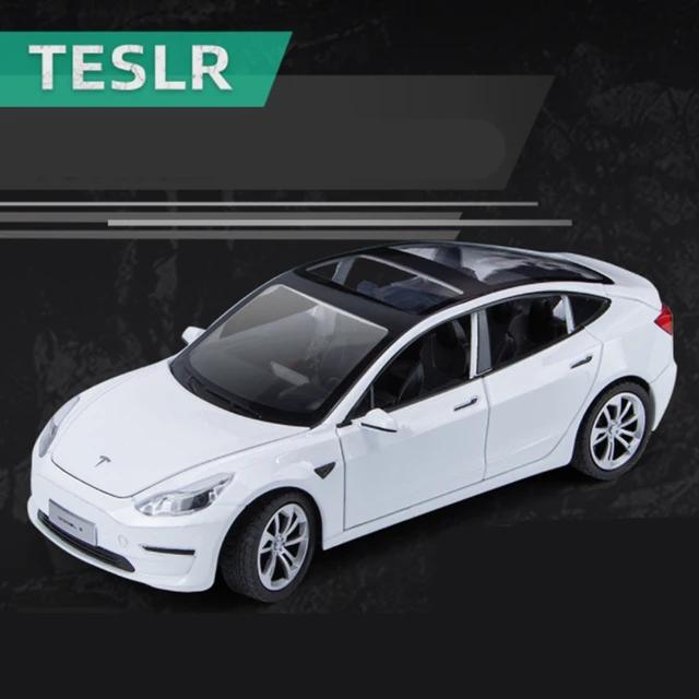 1:24 Alloy Tesla Model 3 Car Model Diecasts Metal Vehicle Car Model Simulation Sound Light Kids Toy Gift Collection